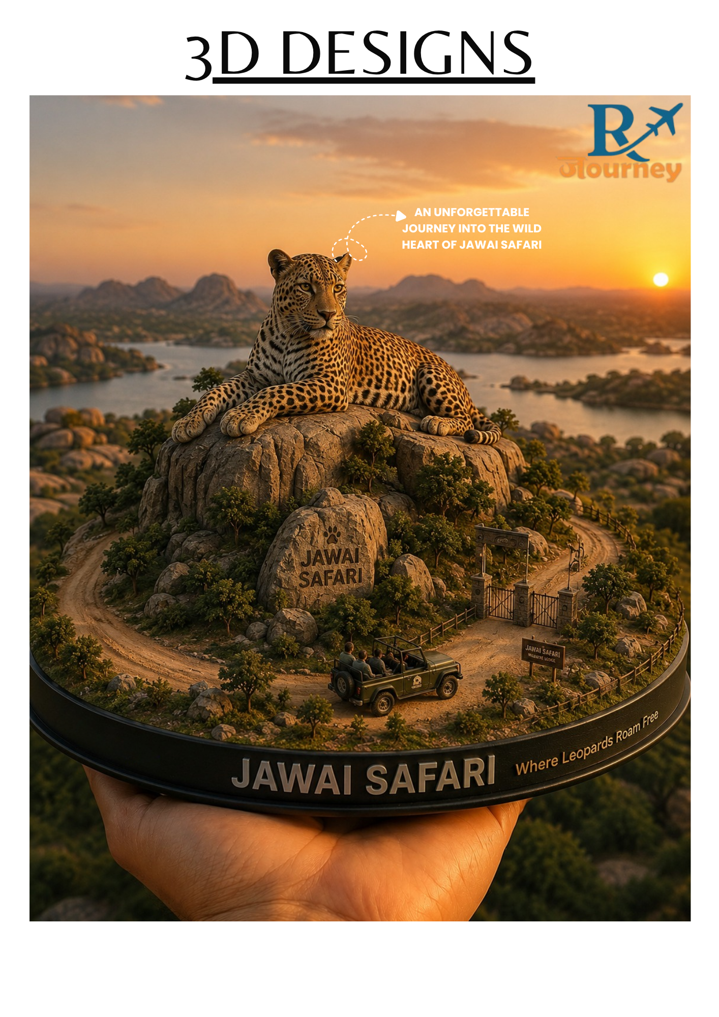 Jawai Leopard Wildlife Safari 3D Diorama